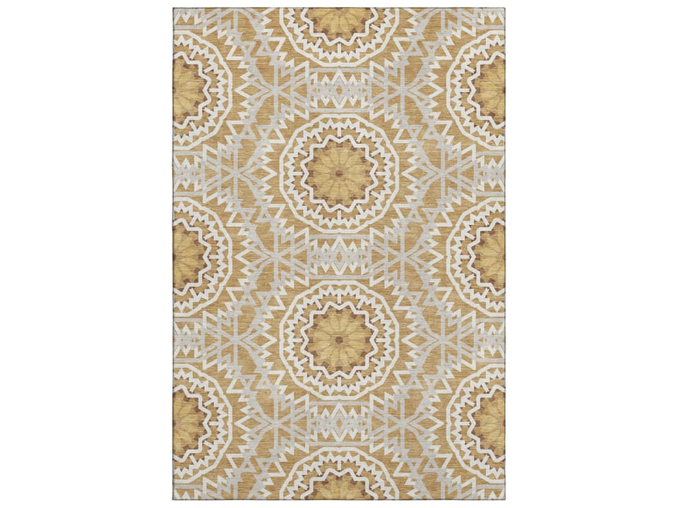 Mayfield Abstract Transitional Area Rug in Gold