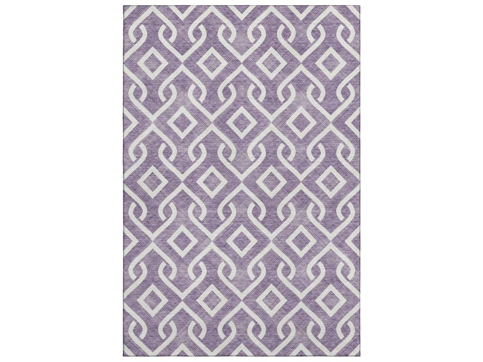 Mayfield Geometric Machine Made Area Rug in Purple