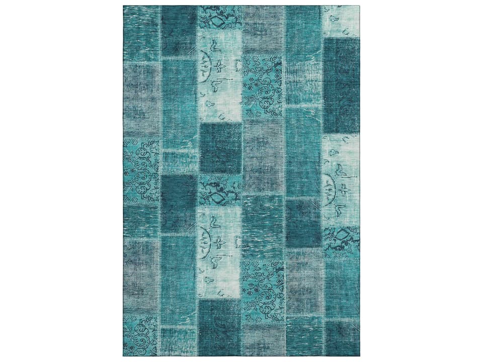 Mayfield Geometric Area Rug in Teal