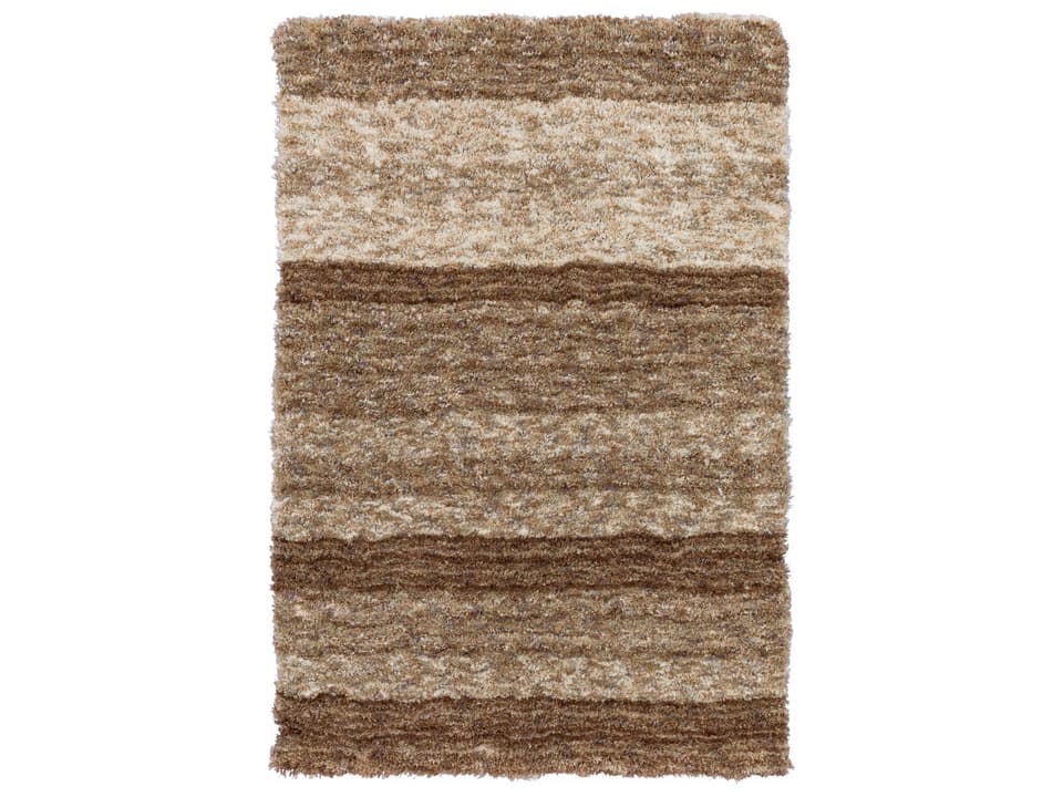 Sanibel Shag Striped Area Rug with Soft Microfiber Pile