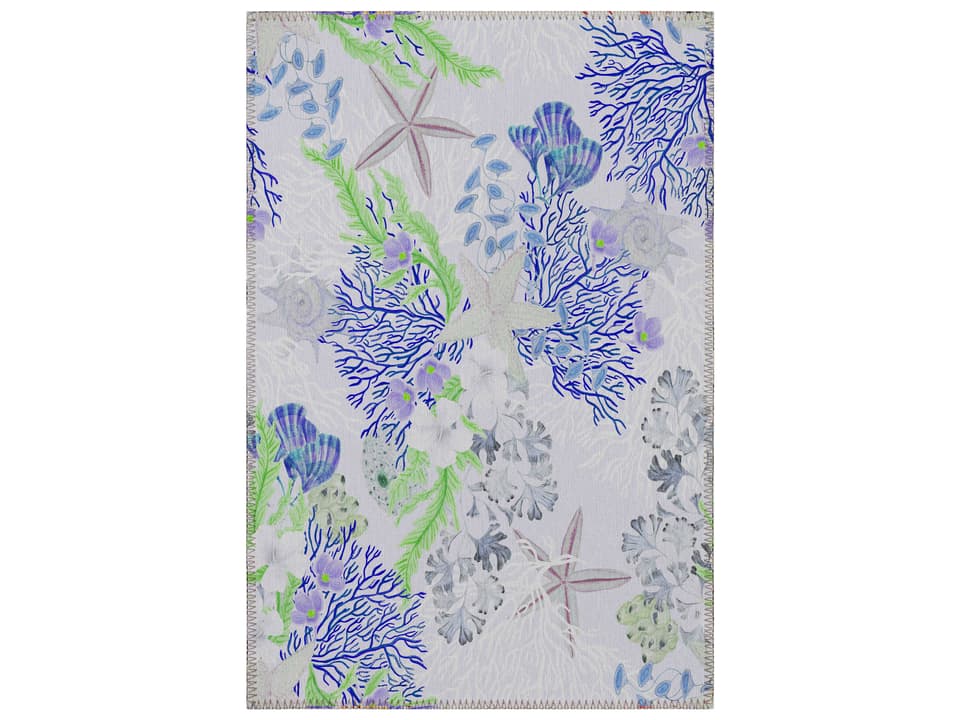 Surfside Graphic Indoor Outdoor Area Rug with Non-Skid Backing