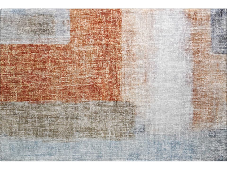 Boca Abstract Shag Area Rug in Salmon