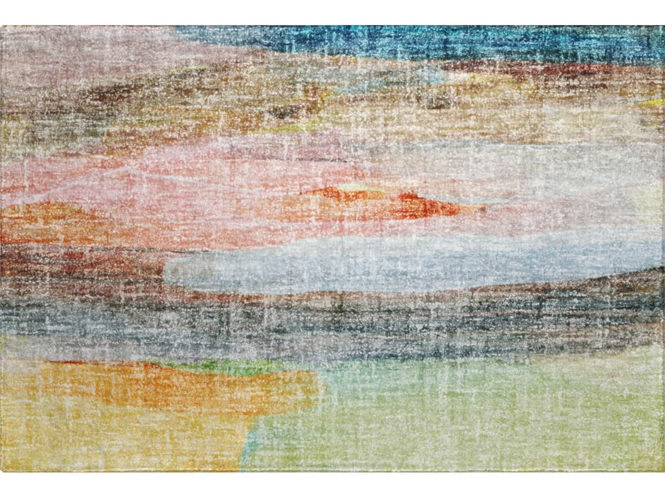 Boca Abstract Shag Area Rug in Salmon Polyester