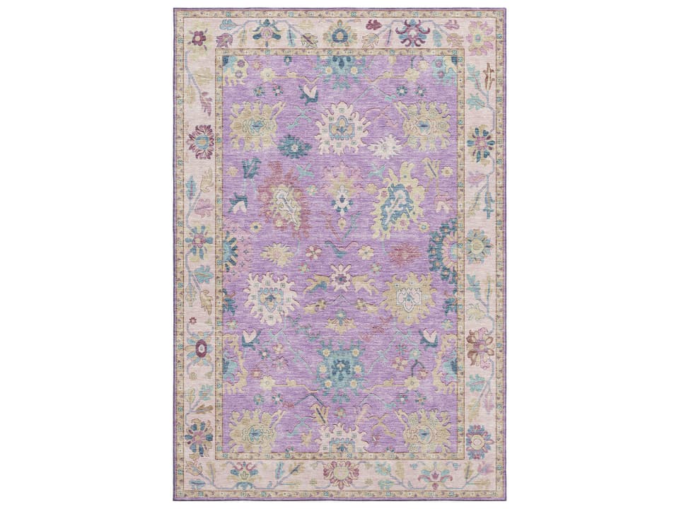 Hatay Collection Purple Oriental Machine Washable Area Rug