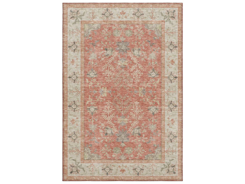 Hatay Bordered Area Rug Machine Washable Polyester Microfiber