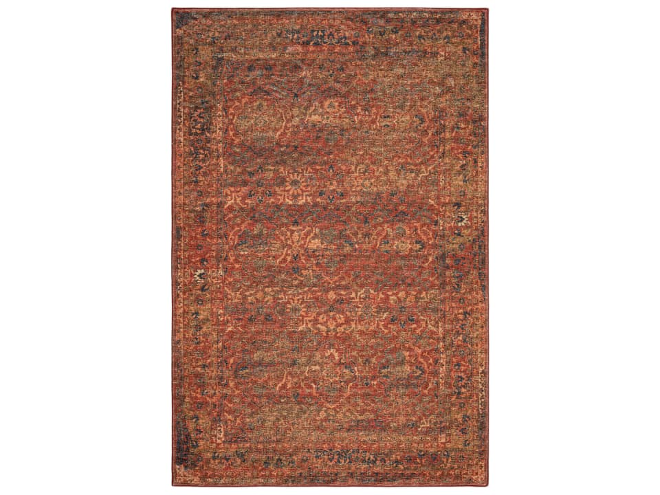 Jericho Bordered Area Rug in Nutmeg Polyester