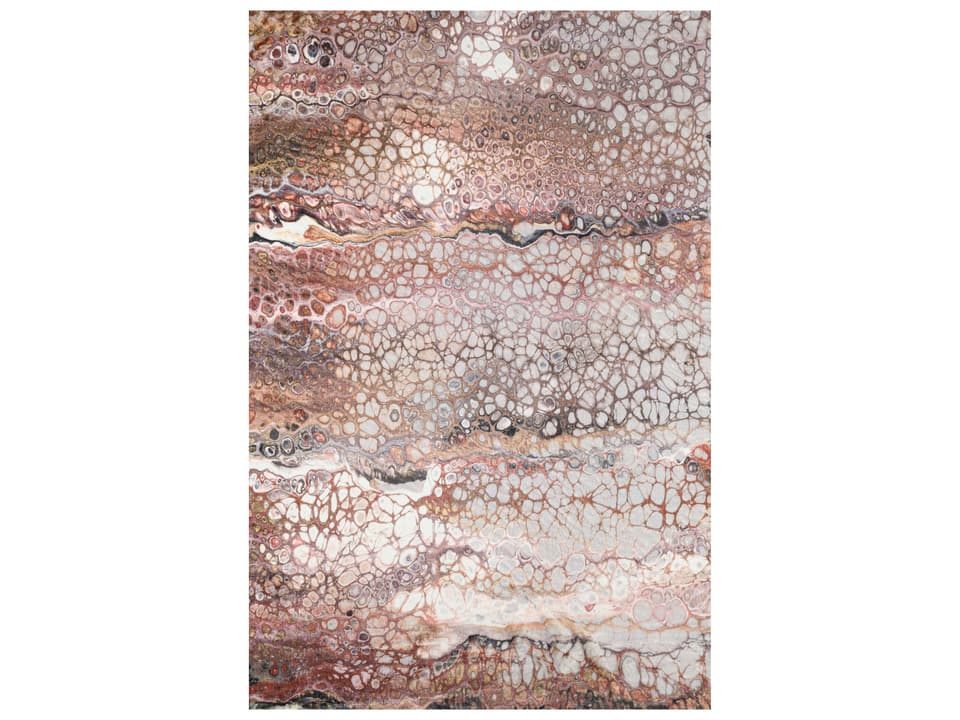 Kikiamo Canyon Ultra-Soft Abstract Multi-Color Polyester Shag Area Rug