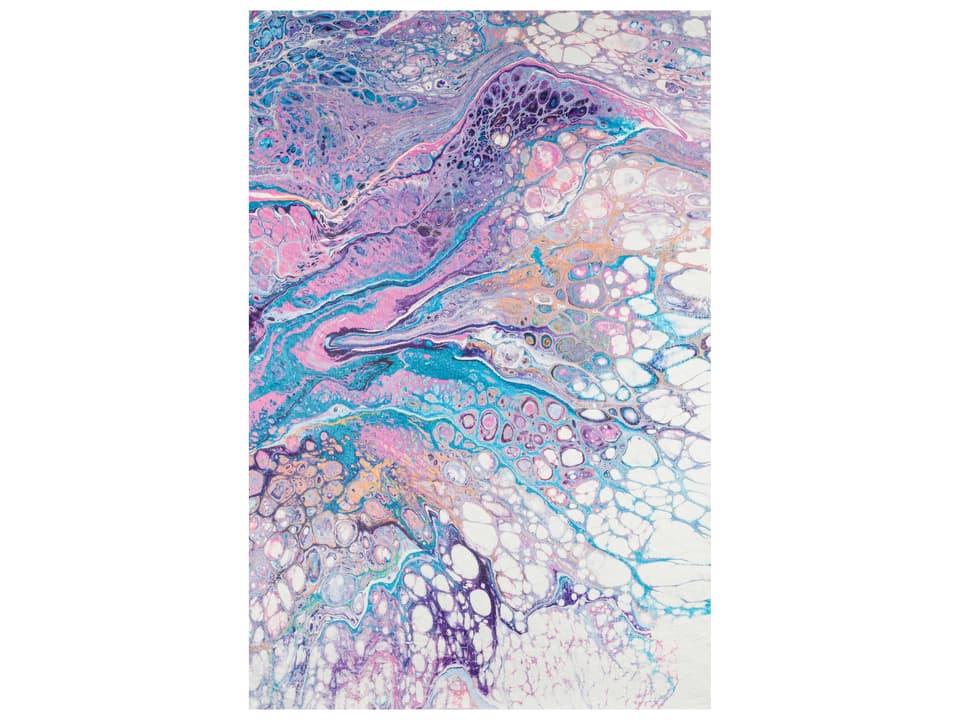 Kikiamo Lavender Abstract Shag Area Rug
