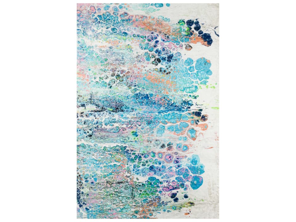 Kikiamo KK20 Twilight Abstract Shag Area Rug in Multicolor Polyester