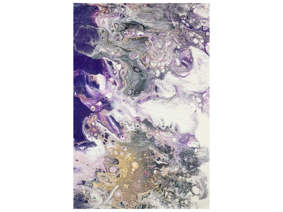 Kikiamo Majesty Abstract Shag Area Rug in Multicolor Faux Fur