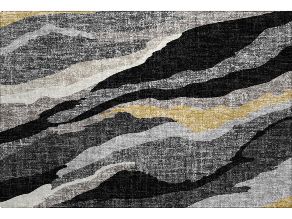 Lorenzo Abstract Area Rug with Plush Shag Texture and Washable Design