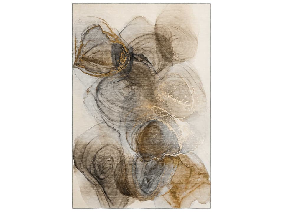Odyssey Collection Machine Washable Area Rug in Beige