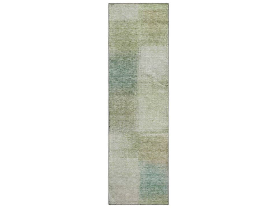 Trevi 27 x 90 Inch Abstract Machine Washable Runner Rug in Fern