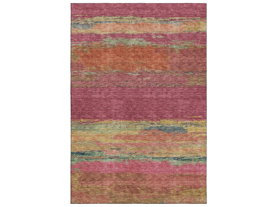 Trevi Abstract Area Rug in Blush Washable Polyester Microfiber