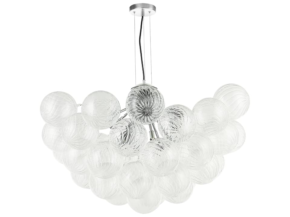 Charlize 12-Light Polished Chrome Globe Chandelier with Spiral Glass