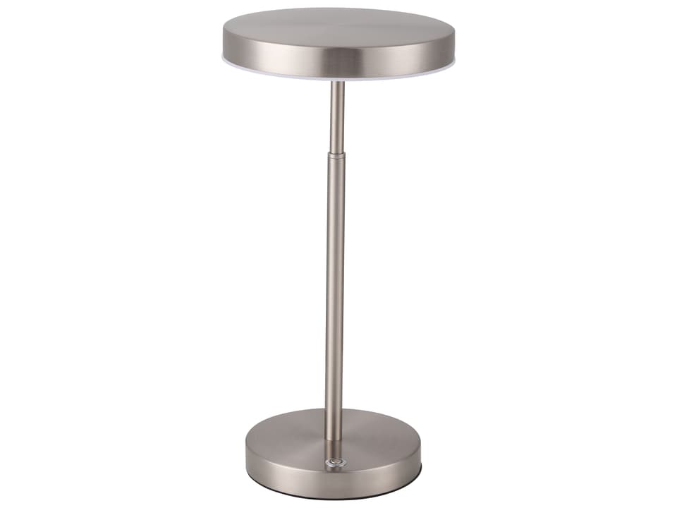 Francine Satin Nickel White Table Lamp