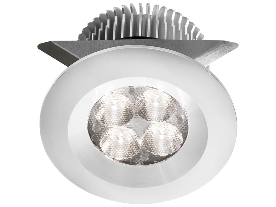 1-Light White Silver Round Recessed Light