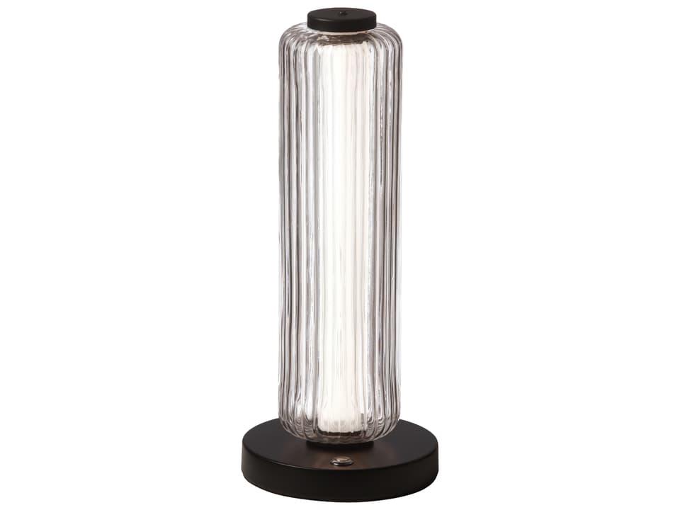 Ramona Matte Black Clear Glass Table Lamp