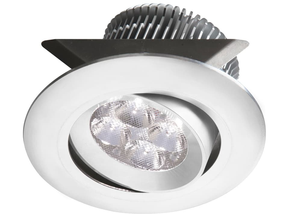 1-Light White Silver Round Recessed Light