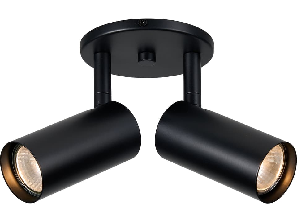 Stanly 2-Light Matte Black Cylinder Spot Light