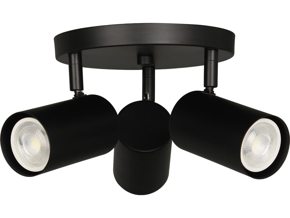 Taylor 3-Light Matte Black Cylinder Track & Rail Light