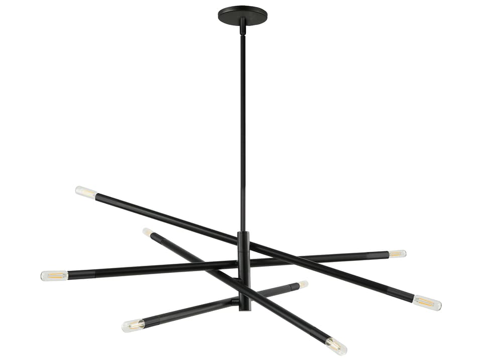 Wand 8-Light Matte Black Linear Chandelier