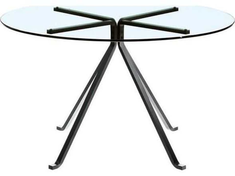 Cugino By Enzo Mari Round Glass Dining Table