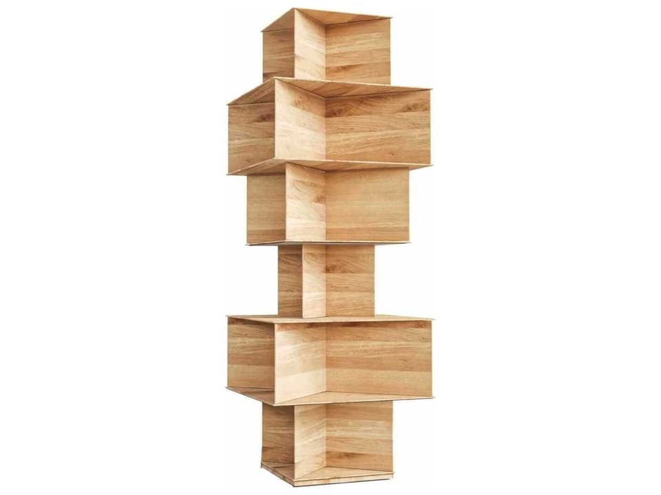 Totem Freestanding Swivel Bookcase in Natural Oak