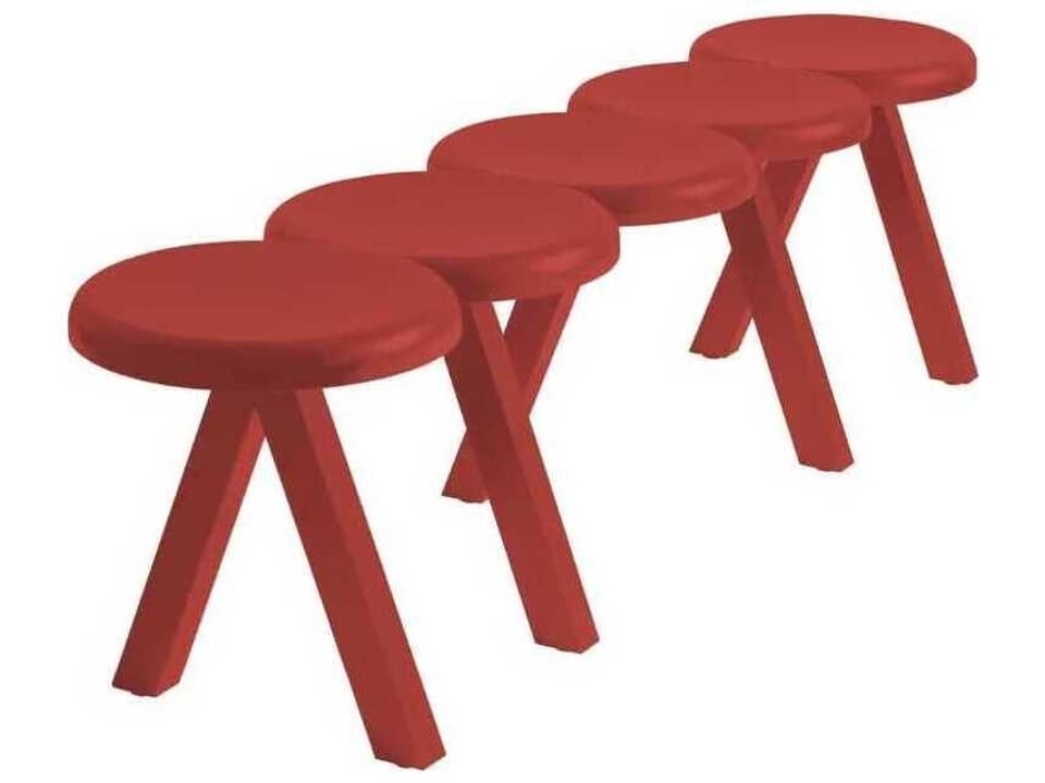 Millepiedi Accent Bench in Red Solid Ash