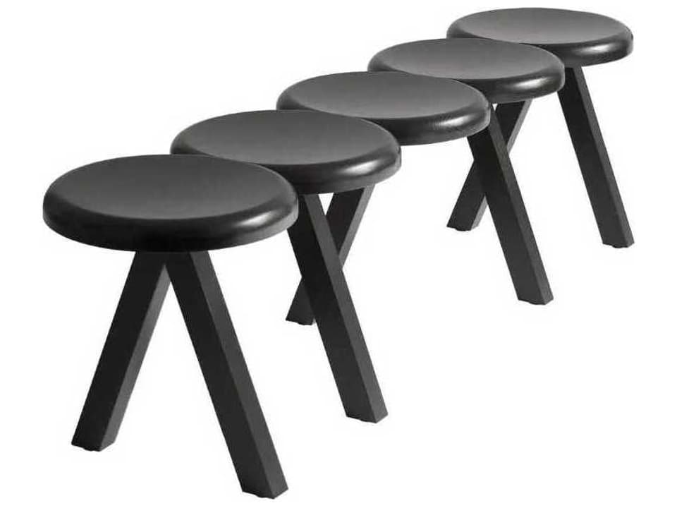Millepiedi Solid Ash Accent Bench in Black Ebonized Finish