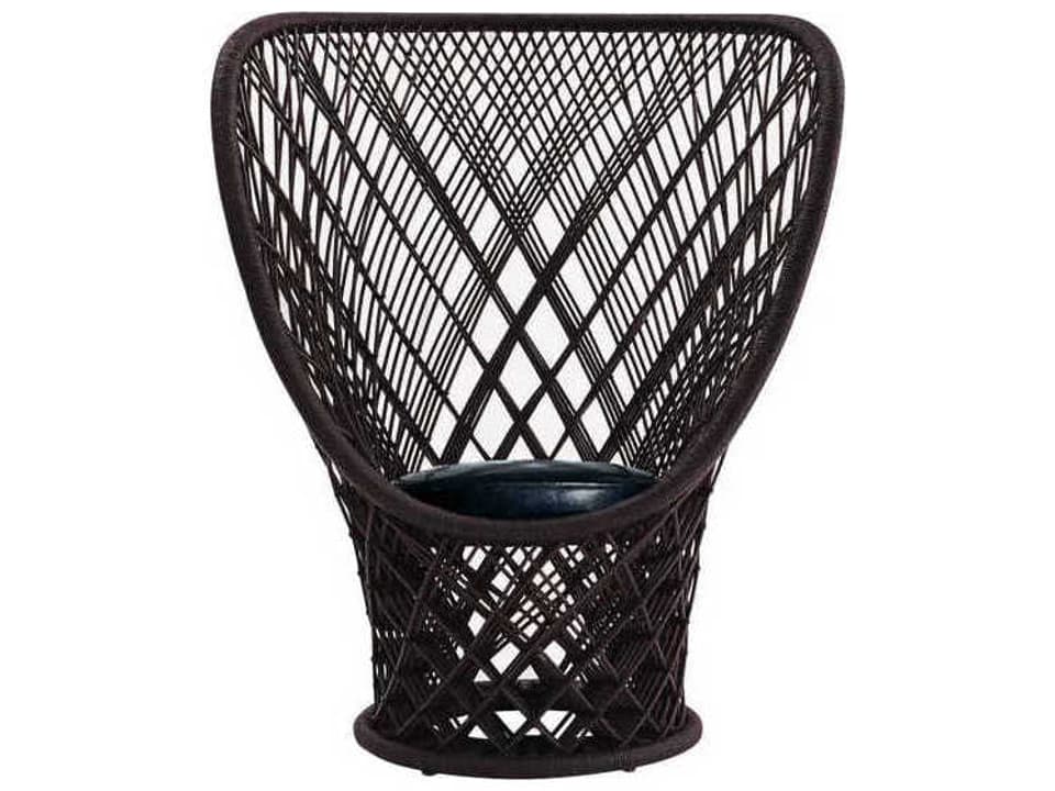 Pavo Real Accent Chair by Patricia Urquiola in Brown Cane and Black Leather