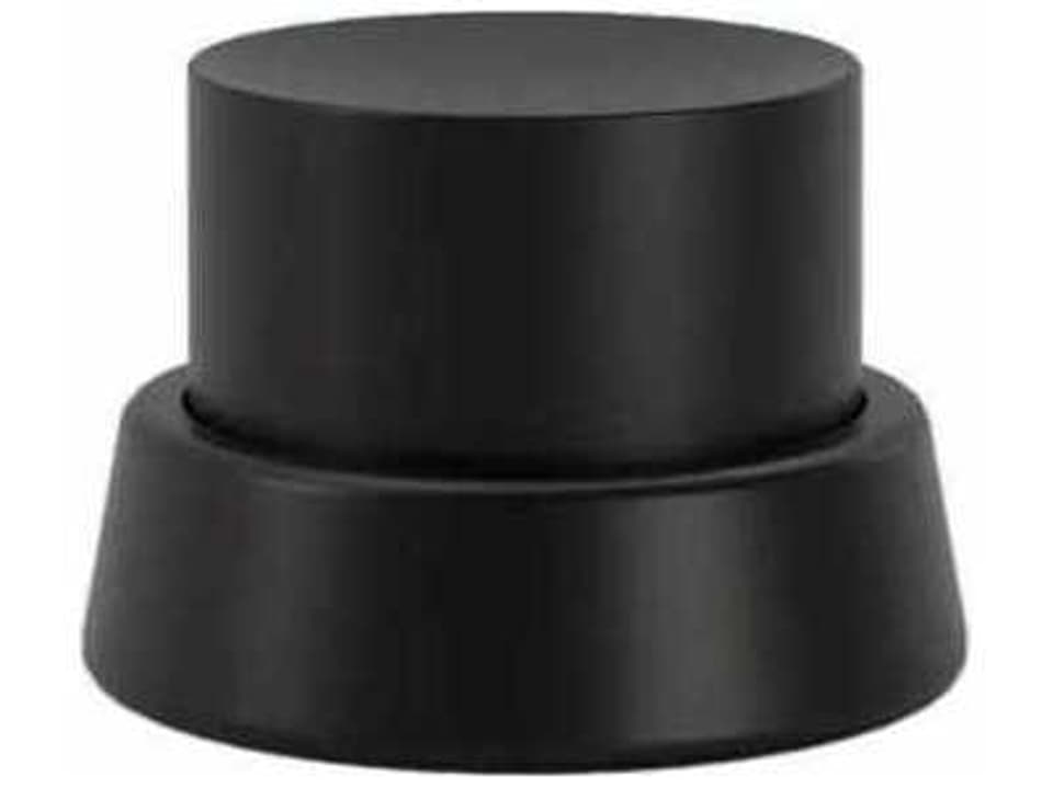 Arcad3 Round Accent Stool with Storage in Black Polyurethane