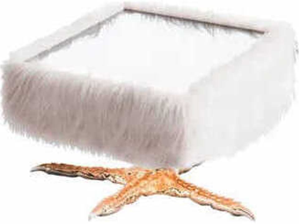 Cocky Gold Faux Fur Ottoman