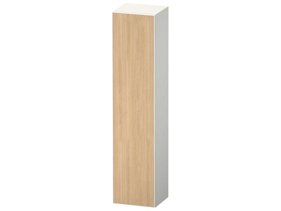 Zencha 16-Inch Wall Mounted Linen Cabinet in Natural Oak Matt and White Super Matt with Right-Hand Hinge