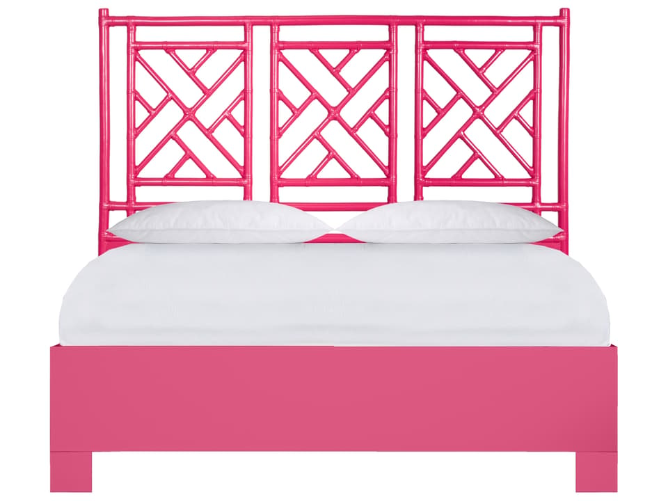 Chippendale Bed Handcrafted Rattan and Maple
