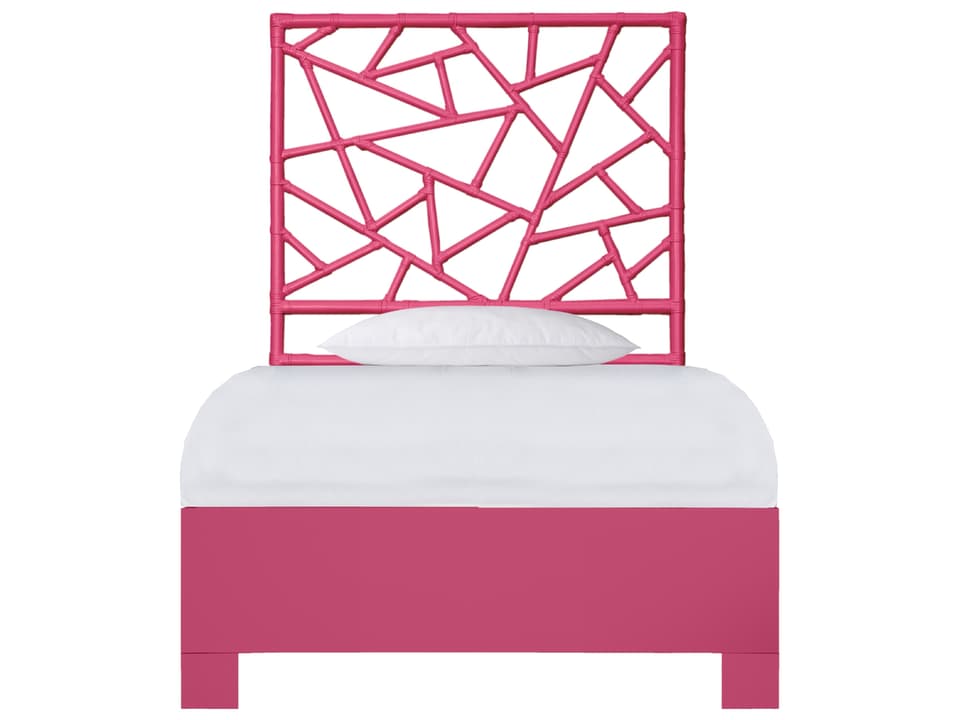Tiffany Bed with Rattan Headboard and Maple Frame