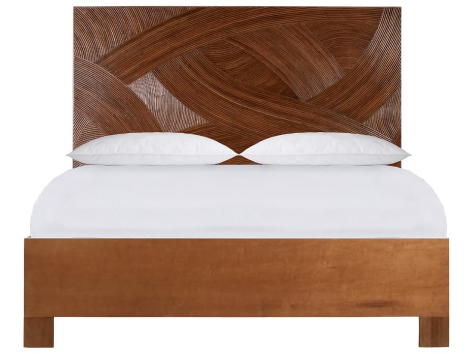 David Francis Swirl Rattan Bed Queen Standard