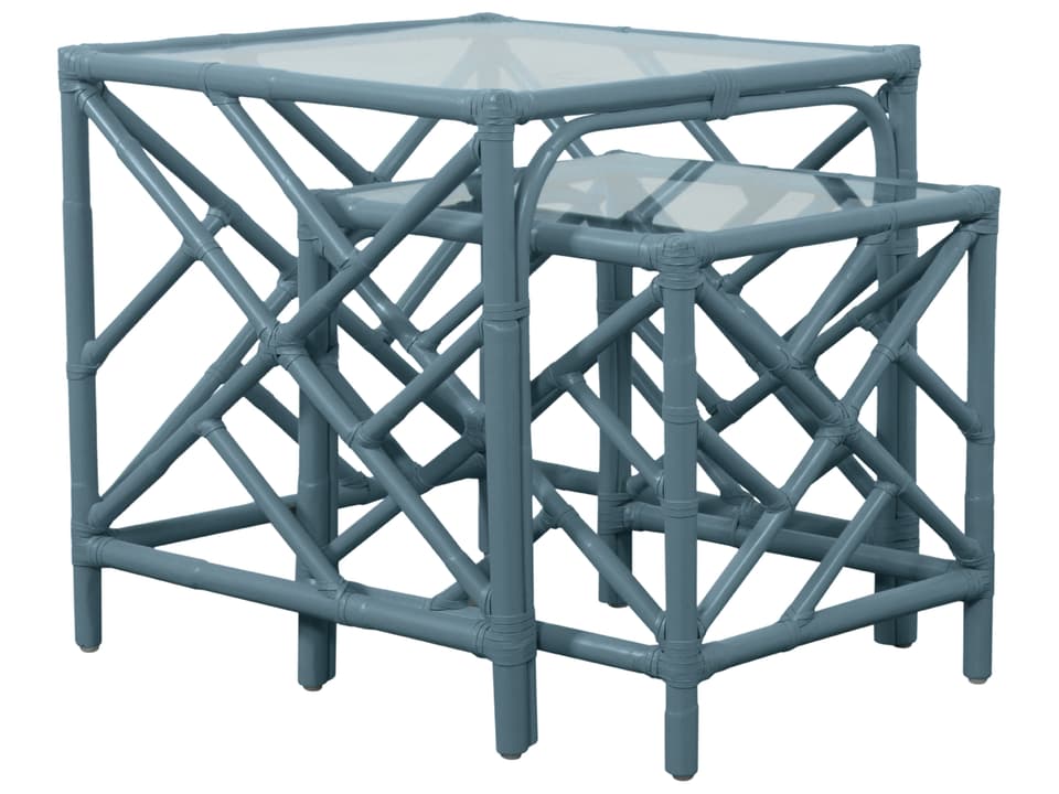 Chippendale End Table with Drawer and Glass Top