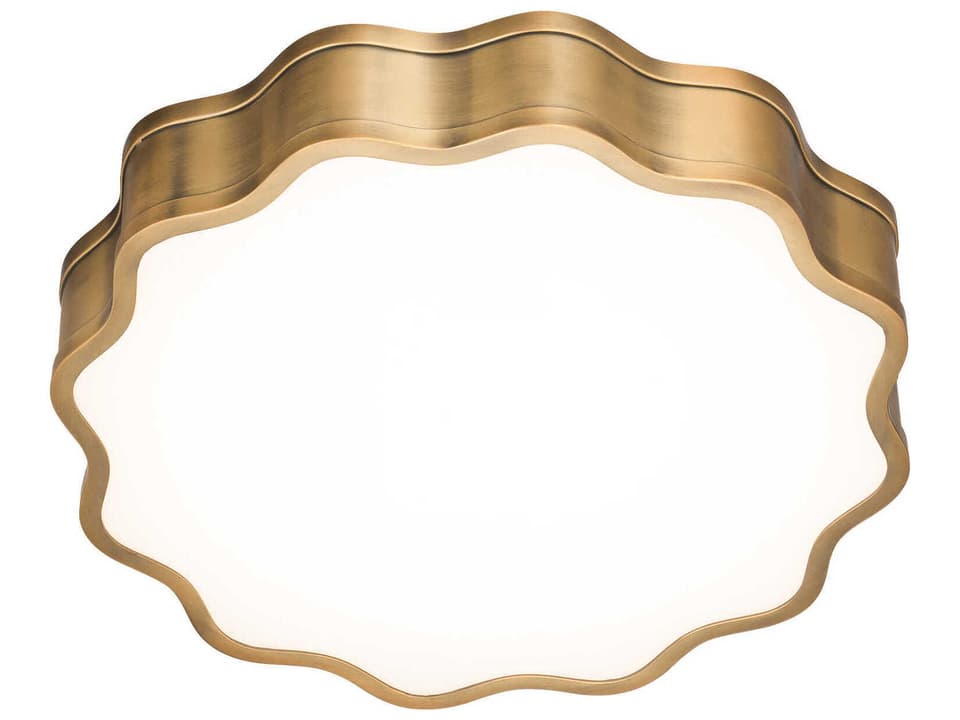 Vaughan 16-Inch LED Flush Mount in Aged Brass
