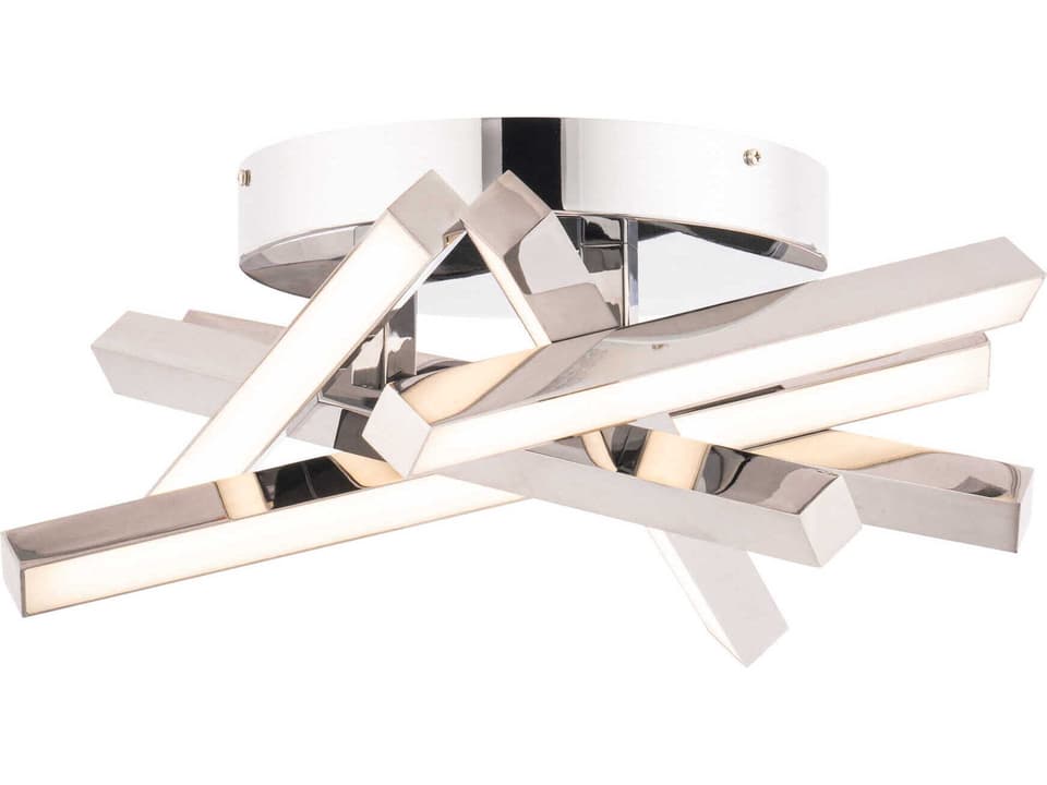 Parallax Integrated LED Flush Mount Outdoor Ceiling Light in Chrome