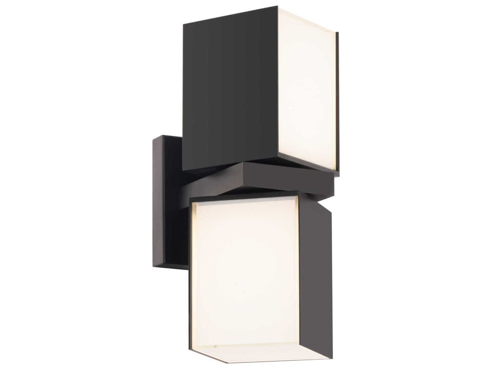 dweLED Vaiation 1-Light Integrated LED Outdoor Wall Sconce in Black