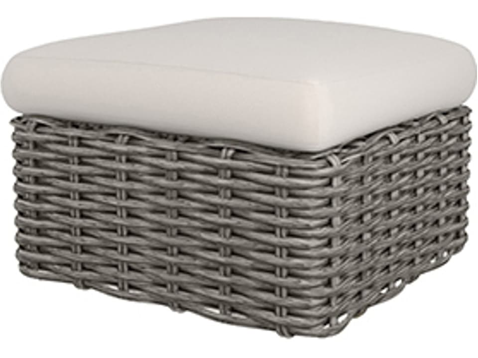 Mia Cushion Wicker Patio Ottoman Eco-Friendly Outdoor Furniture
