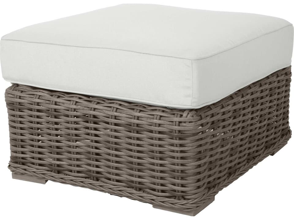 Laurent Wicker Outdoor Patio Ottoman