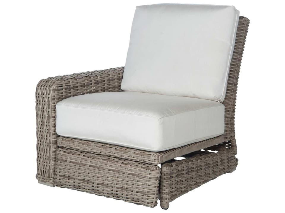 Laurent Wicker Right Arm Incliner Outdoor Lounge Chair