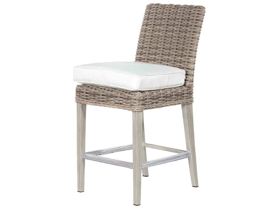 Laurent Wicker Armless Outdoor Bar Stool