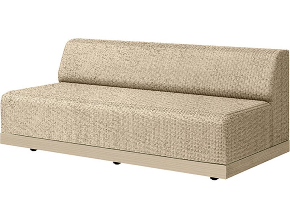 Grande Aluminum Wicker Padded Armless Patio Sofa Section