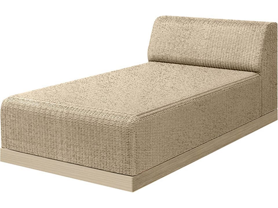 Grande Aluminum Wicker Padded Armless Patio Chaise Section