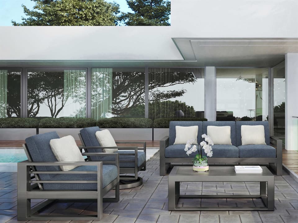 Palermo Cushion Aluminum Outdoor Patio Lounge Set