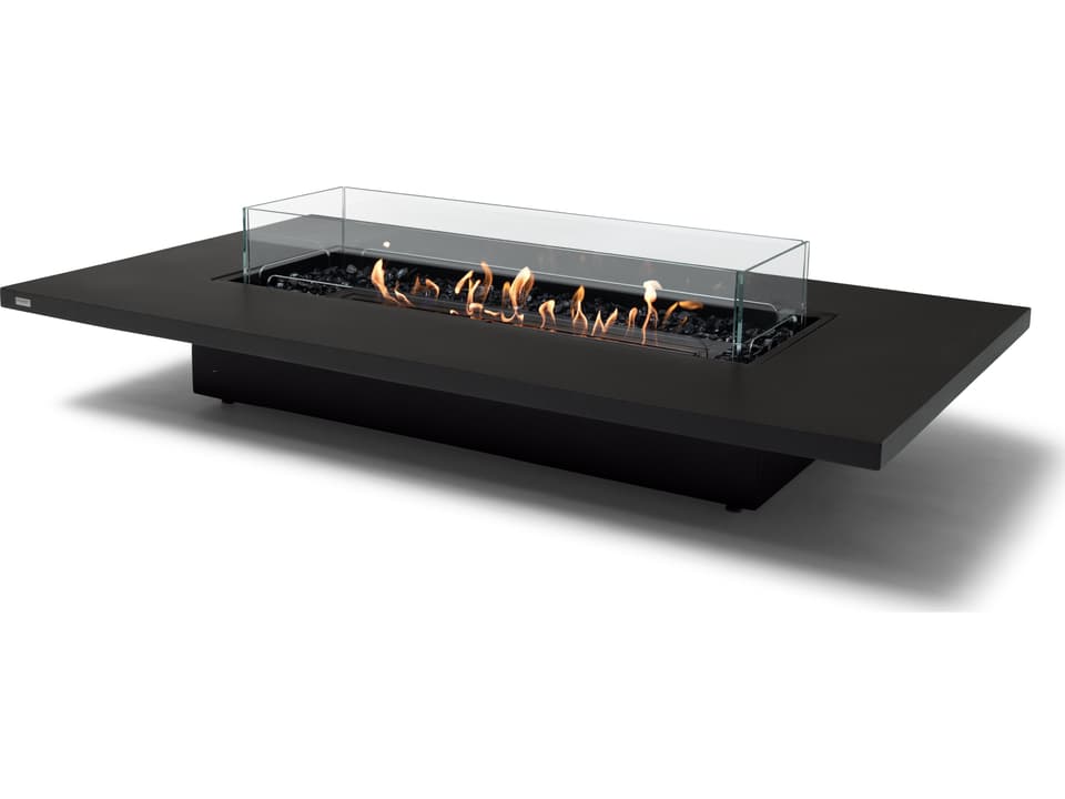 EcoSmart Fire Daiquiri Rectangular Outdoor Patio Fire Pit Table with Gas LP/NG Stainless Steel