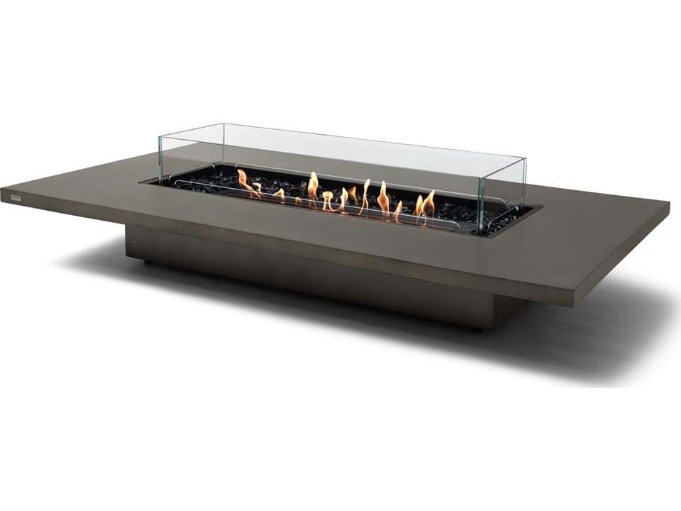 EcoSmart Fire Daiquiri Rectangular Patio Fire Pit Table with Ethanol Burner Stainless Steel